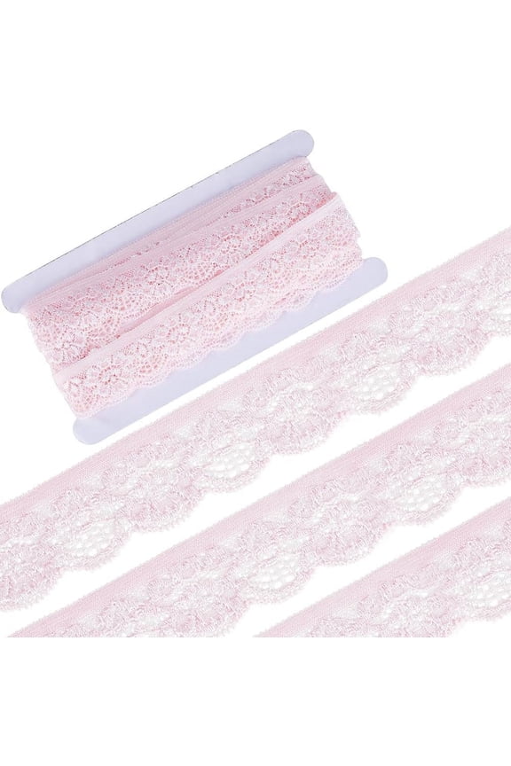 10 Yards Lavender Vintage Crochet Lace Trim Elastic Mesh Flower Lace Ribbon Stretch Hollow Floral Fabric Trimmings for Diy Scrapbooking Clothes Fabric Wedding Decoration Gift Wrap Headbands 1card