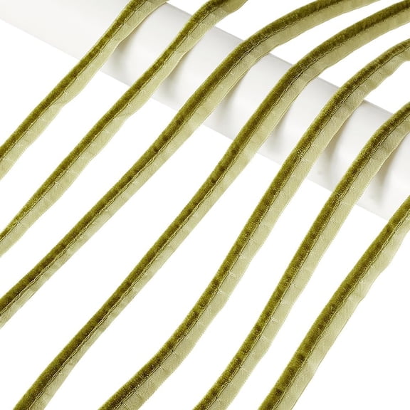 10 Yards Piping Bias Tape 1/2 Inch Velvet Piping Trim with Welting Cord Polyester Lip Cord Trim for Sewing Garment Clothing Upholstery Accessories DIY Crafting Olive DrabReal 18K Gold Plated