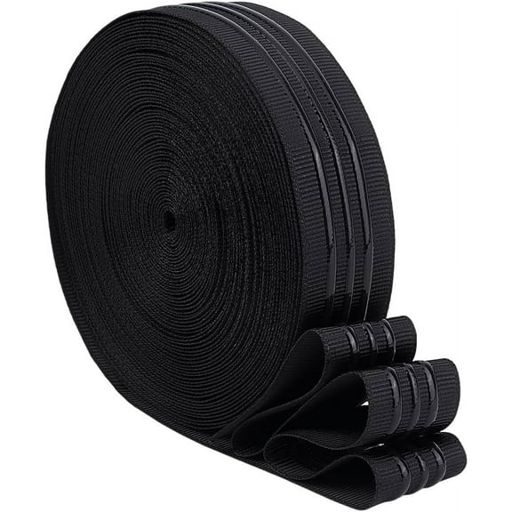 10 Yards Polyester Anti Slip Grosgrain Ribbon 1Inch Wide Black Grosgrain Ribbon with Silicone Gripper