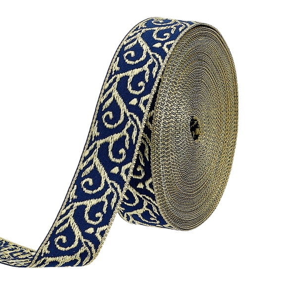 10 Yards Polyester Jacquard Riboon Garment Accessories Gift Decoration Prussian Blue 3/4 inch(20mm) 10 Yards