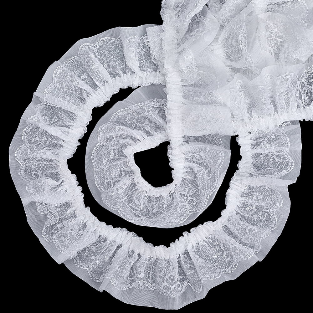 10 Yards Polyester Lace Ribbon Garment Accessories White 2-3/8 inch(60mm)