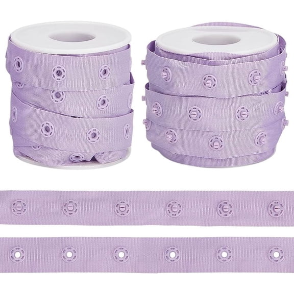 10 Yards Purple Snap Tape for Sewing 0.7 Inch Wide Polyester Crafts Plastic Snap Tape Trim Snaps for Sewing Fastener Button Strips Snap Tape Button Tape Ribbon for Clothes DIY Sewing Crafts for DIY