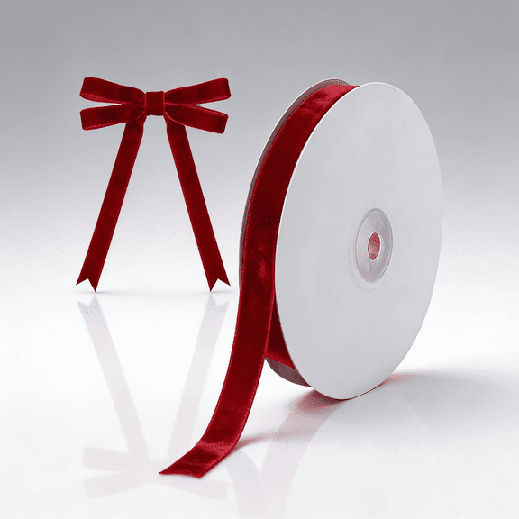 10 Yards Red Velvet Ribbon for Christmas Tree,5/8 Inch Velvet Christmas Ribbon for Gift Wrapping Crafts Bow Wreath Holiday Decorations (Red)