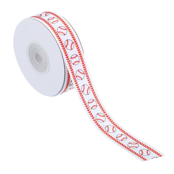 10 Yards Ribbon for Gift Wrapping, 22mm Baseball Ribbons for Crafts Wedding Decoration Gifts, Red White