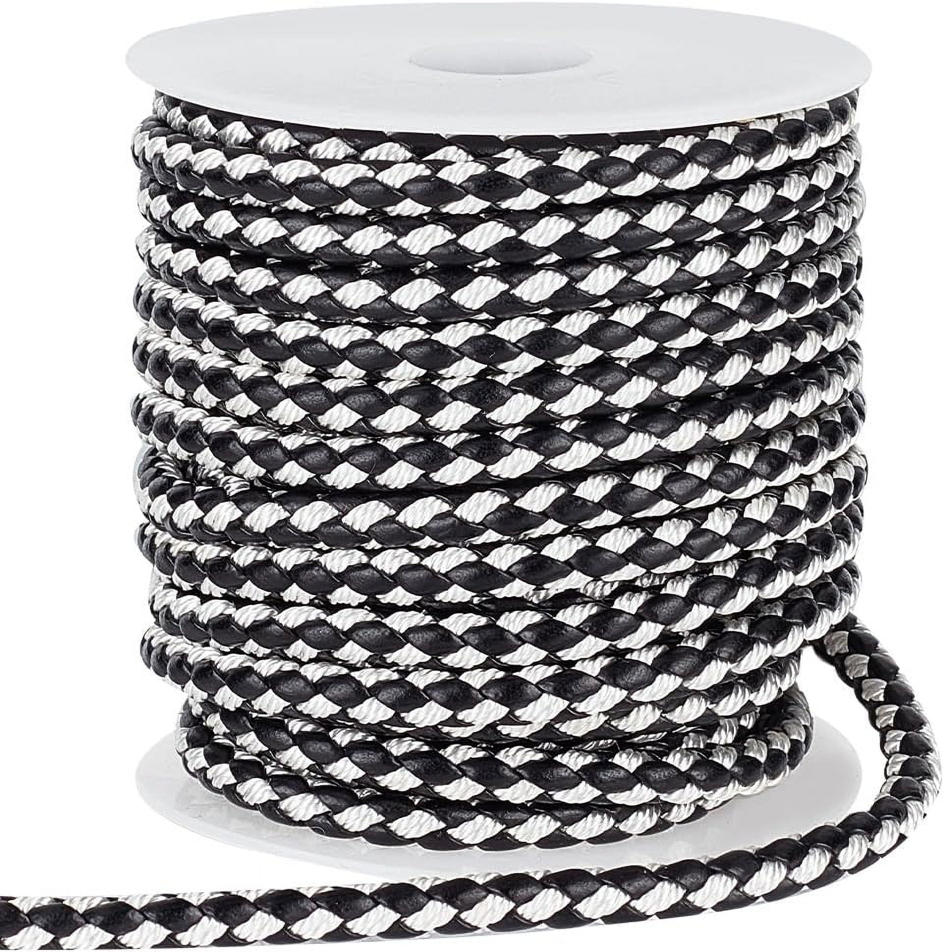 10 Yards Round Braided Leather Cord 5.5mm Leather Rope Jewelry Craft ...