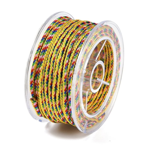 10 Yards Round Nylon Threads for Chinese Knot Making Yellow 1.5mm 2.19 Yards(2m)~3.28 Yards(3m)/Roll for DIY