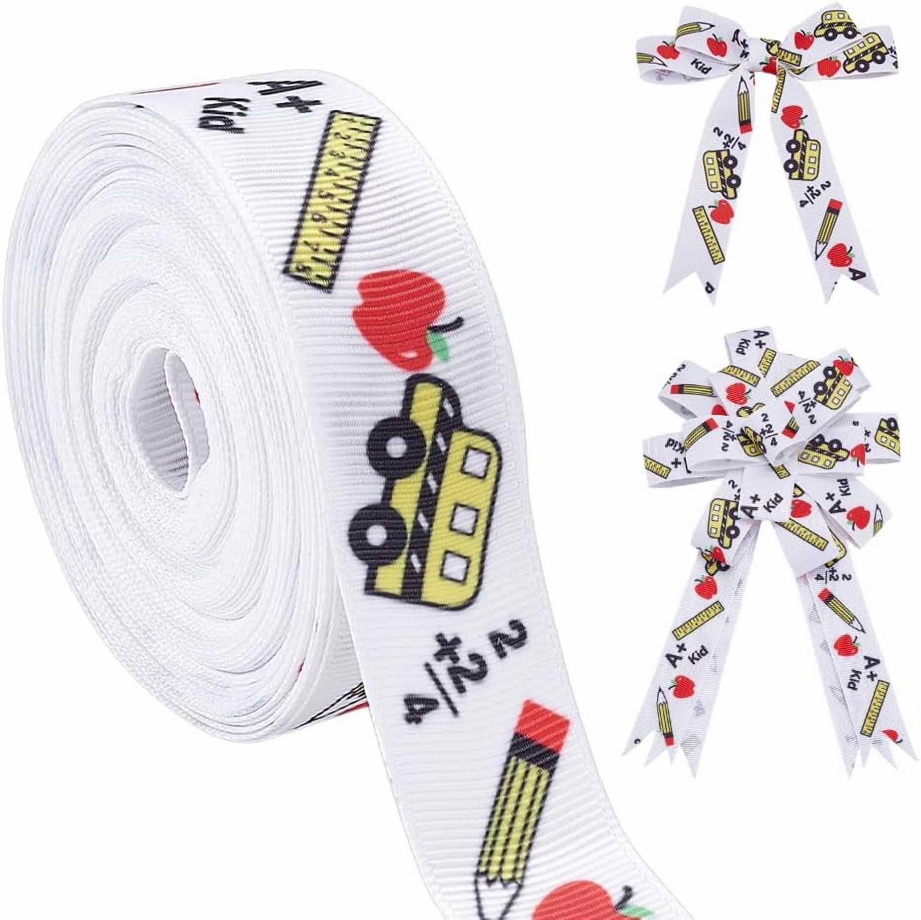 10 Yards School Ribbon 7/8 inch School Bus Pencil Craft Ribbon Gift ...