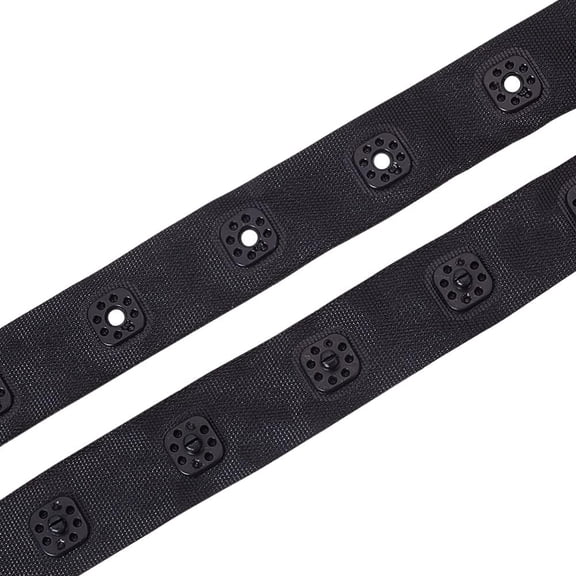 10 Yards Sewing Snap Tape with Plastic Press Buttons Black Snap Button Tape Trim Round Shape Fastener Replacement Ribbon Polyester Ribbons Craft Kit