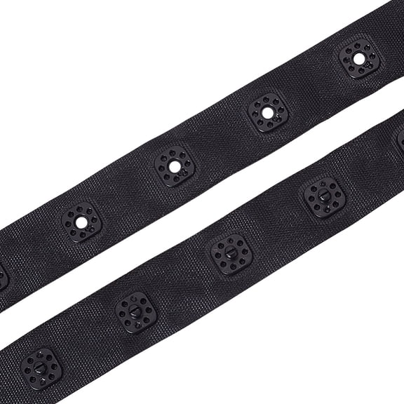 10 Yards Sewing Snap Tape with Plastic Press Buttons Black Snap Button Tape Trim Round Shape Fastener Replacement Ribbon Polyester