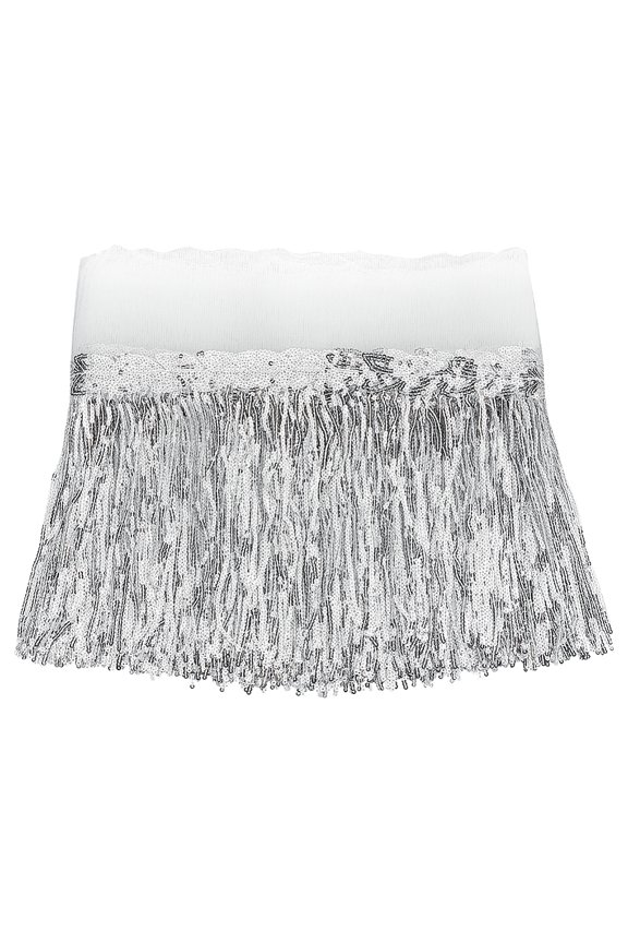 10 Yards Silver Sequin Sewing Fringe Trim 13inch Wide Leaf Shape Embellishment Sparkling Sequins Lace Tassel Fringe Trim