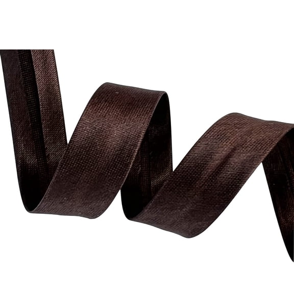 10 Yards Single Fold Satin Bias Tape 5/8 Inch Wide Polyester Satin Ribbon for Sewing Hemming Binding (Brown)