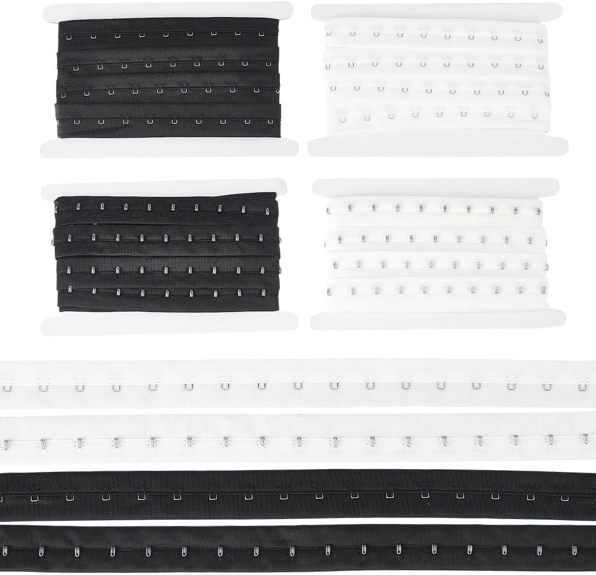 10 Yards Single Hook and Eye Tape Trim 2 Colors Polyester Bra Extender for Corset Bra Sewing Quilting Renaissance Dance Corset Bridal Apparel Home Decoration (Black White) DIY