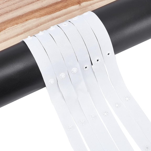 10 Yards Snap Button Tape 0.7" Wide White Sewing Snap Tape Fastener Button Strips Snap Tape Garment Accessories