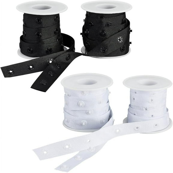 10 Yards Snap Button Tape Trim Sewing Fastener Polyester Tape with Buttons Sewing Fastener Polyester Plastic Snap Tape
