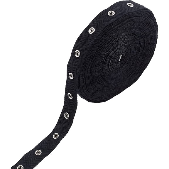 10 Yards Snap Button Tape Trim Sewing Snaps Buttons Zipper Fastener Replacement with Metal Buttons for Sewing DIY Black Black