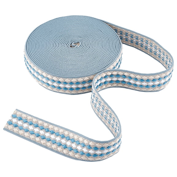 10 Yards Strapping for Sewing Bags 1.5 Inch Webbing Strap Fabric Jacquard Cotton Webbing for Crafts Pet Collars Bag Handles Purse Strap Light Blue DIY