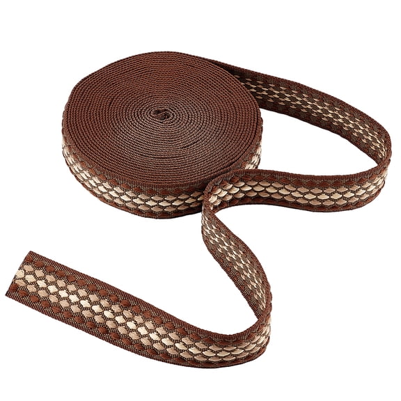 10 Yards Strapping for Sewing Bags 1.5 Inch Webbing Strap Fabric Jacquard Cotton Webbing Saddle Brown DIY