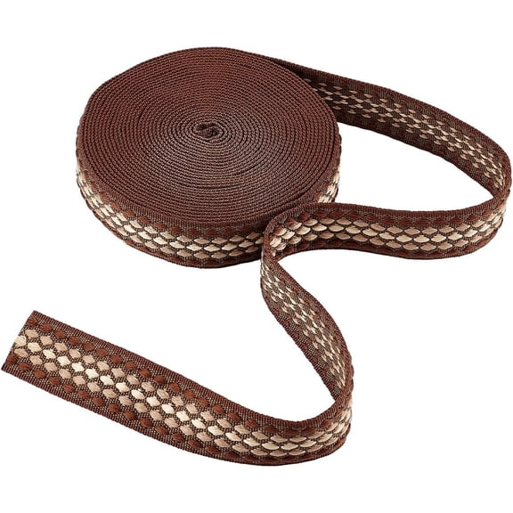 10 Yards Strapping for Sewing Bags 1.5 Inch Webbing Strap Fabric Jacquard Cotton Webbing for Crafts Pet Collars Bag Handles Purse Strap Saddle Brown