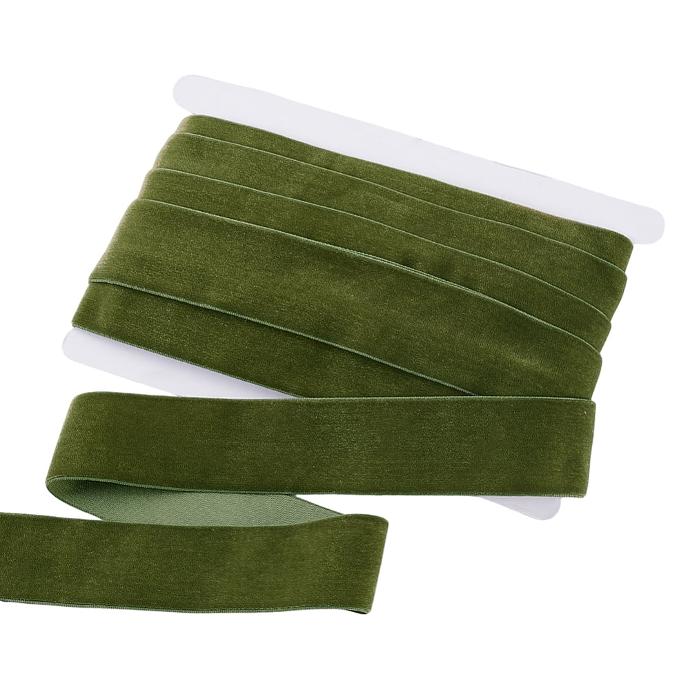 10 Yards Velvet Ribbon Garment Accessory Dark Olive Green 1-1/2 inch(38mm)