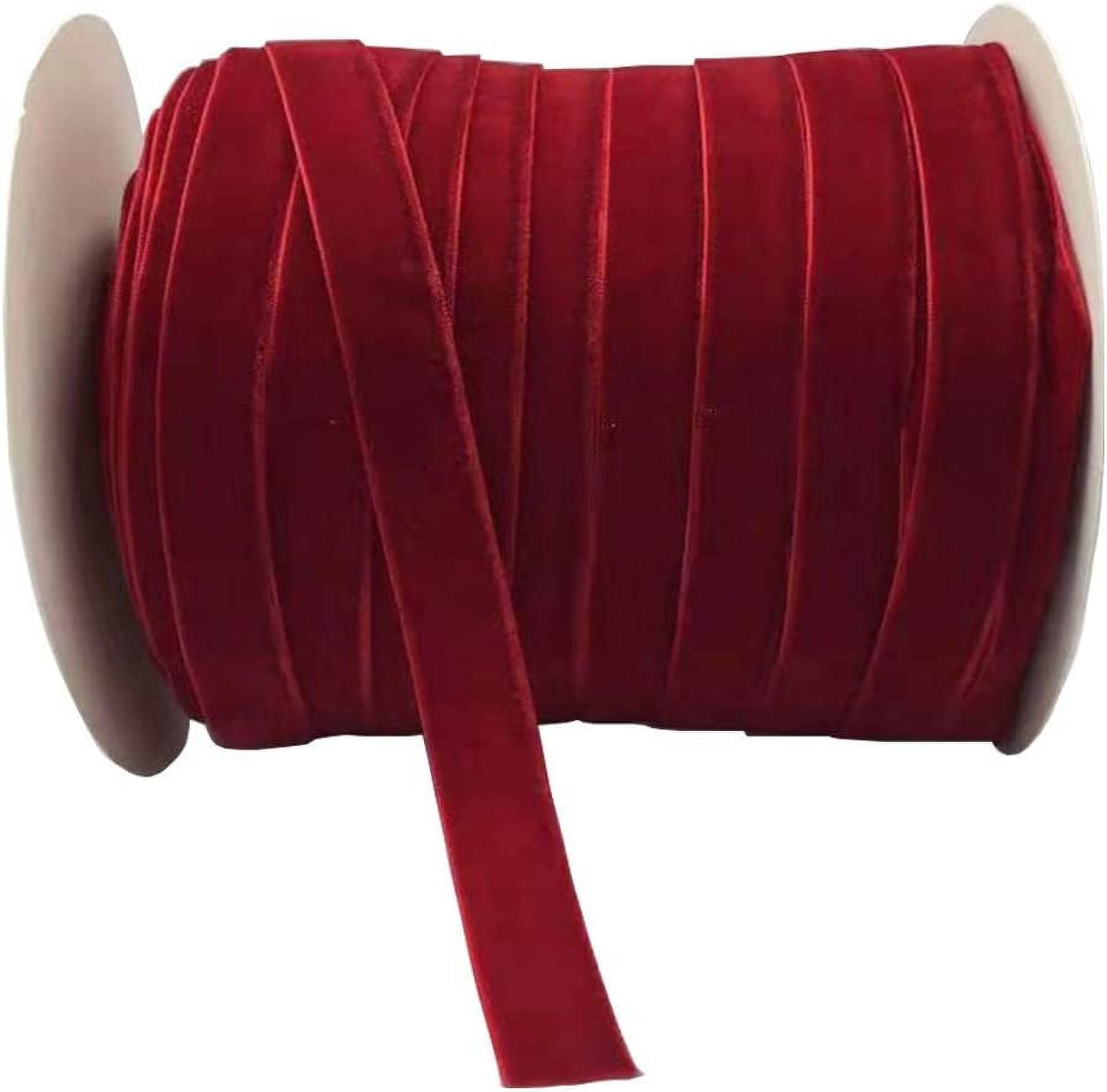 10 Yards Red Velvet Ribbon Spool, 5/8 Inch