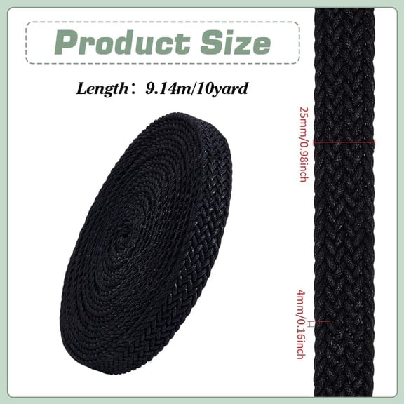 10 Yards Waxed Cotton Webbing Straps Wax Cotton Webbing 1 inch Wide Woven Straps Bag Strap Webbing Tote Bags Leash Straps for Bag Making Sewing DIY Crafts