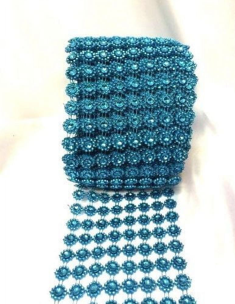 POCREATION Rhinestone Mesh Ribbon - 30mm X 1 Yard Dark Blue Sparkle Crystal For Wedding Cakes & Decor