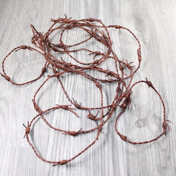 10 Yards of Leather Barbed Wire Antique Brown Color  #1061