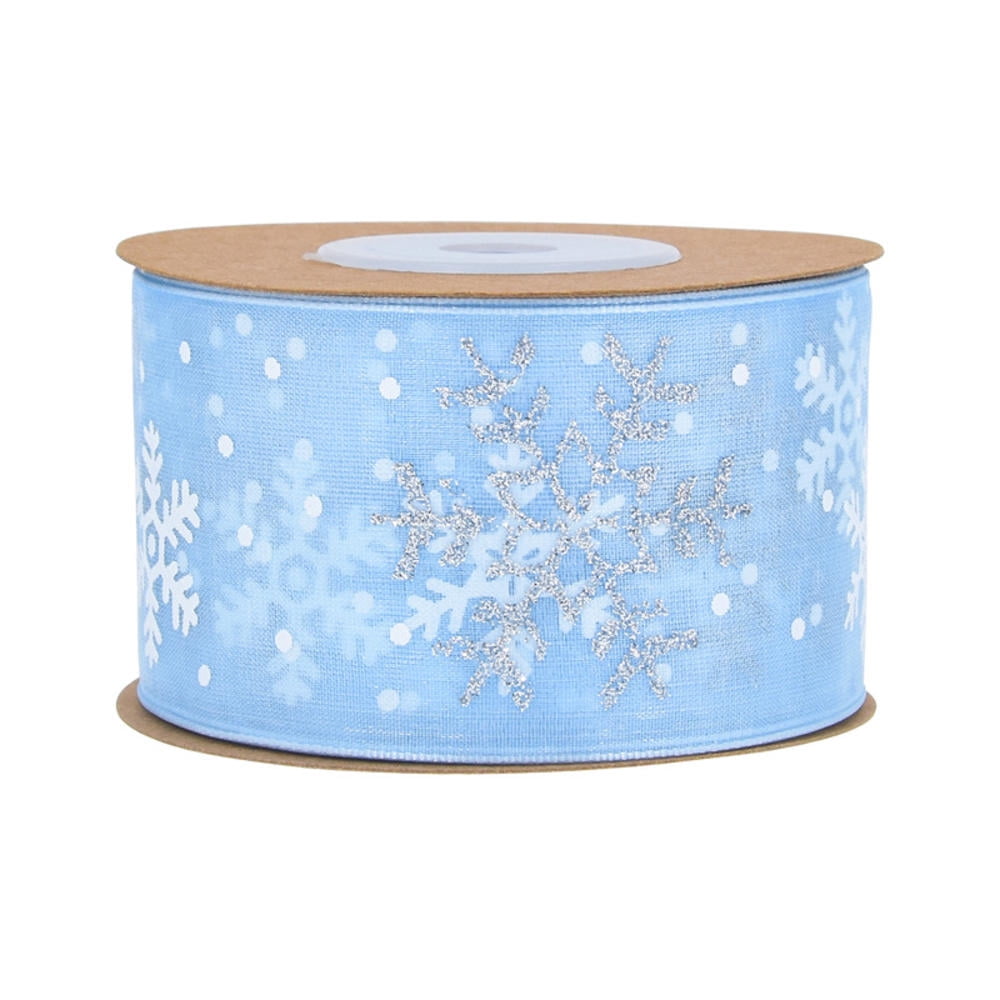 10 Yards/roll Christmas Snowflake Ribbon Satin Ribbons Gift Bows Sewing ...