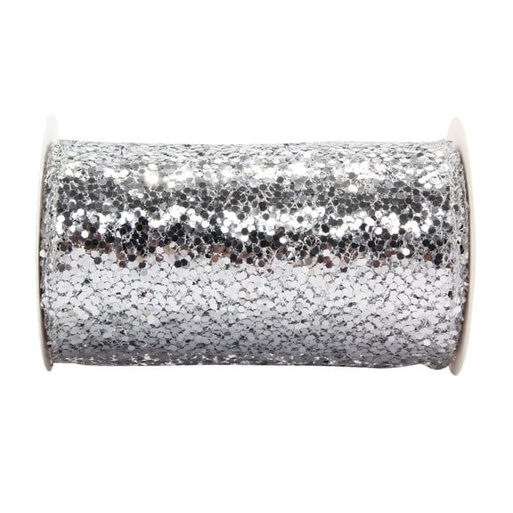 10 Yards silvery Sequin Ribbon - 15.3cm Wide Metallic Sequin Trim Lace Trim Bling Paillette Ribbon (silvery)