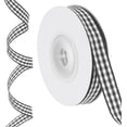 thumbnail image 1 of 10 Yards x 0.4" Plaid Ribbon, Black and White Gingham Ribbon Gift Wrapping Ribbon for Thanksgiving Bow Wreath Craft Birthday Wedding, 1 of 7