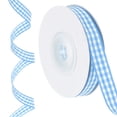 thumbnail image 1 of Uxcell 10 Yards x 0.4" Plaid Ribbon Light Blue and White Gingham Ribbon Gift Wrapping Ribbon for Christmas, 1 of 7