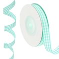 thumbnail image 1 of Uxcell 10 Yards x 0.4" Plaid Ribbon Lake Blue and White Gingham Ribbon Gift Wrapping Ribbon for Christmas, 1 of 7