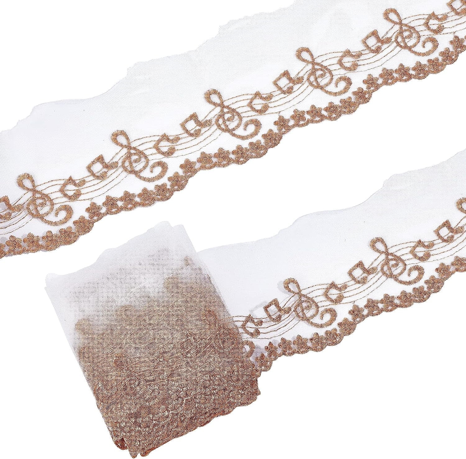 3 Yard White Embroidered Lace Edge Trim Ribbon Applique DIY Sewing Craft Crochet Fabric Edging