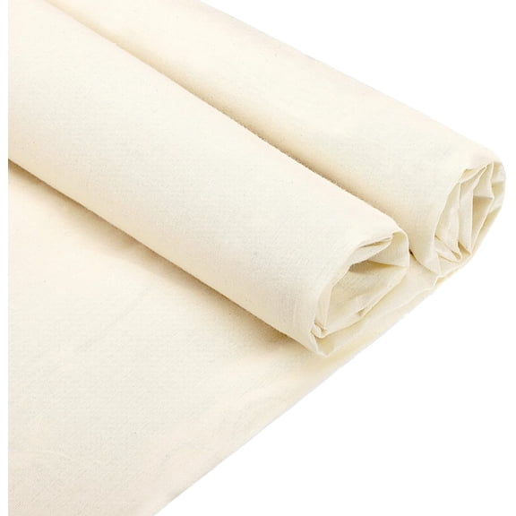 10 Yards x 63 Inches 100% Cotton Muslin Fabric by The Yard Draping Muslin Cloth Roll Textile Natural Cotton Fabric Bleached or Unbleached for Quilting Sewing Apparel Backing Material