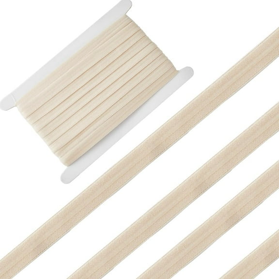 10 Yards x15mm Silicone Elastic Band Gripper Non-Slip Rubber Elastic Webbing for Sewing with 5mm Rubber Stretch Strap Webbing Belt for DIY Crafts Underwear Bra Headband Blanched Almond