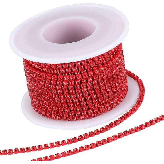 10 Yds 2.5mm Rhinestone Chain Sparkling Crystal Rhinestone Close Claw Chain Trim for DIY Sewing Crafts Jewellery Beading Making Accessories Wedding Decoration Light Siam DIY