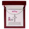 thumbnail image 1 of 10 Year Cancer Free Necklace, Artisan Cross Pendant, Breast Cancer Survivor Gift, Jewelry to Encourage Strength, Uplifting Gift For Women - Artisan Cross Necklace - Gift Box & Message Card, 1 of 5