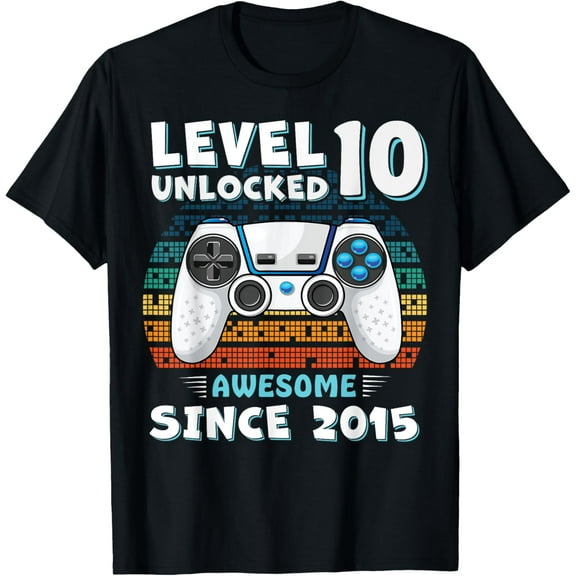 10 Year Old BDay Decorations Son Boy 10yr 2015 10th Birthday T-Shirt