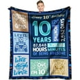 thumbnail image 1 of 10 Year Old Boy Gift Ideas, Coolest Gifts for 10 Year Old Boys, Boys Age 10 Gift for Birthday, 10th Birthday Decorations for Boy, Best 10 yr Old Boy Birthday Gift Throw Blanket 60 x 50 Inch, 1 of 6