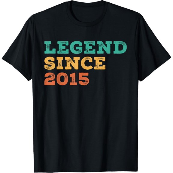 10 Year Old Gift Legend Since 2015 10Th Birthday Gift T-Shirt
