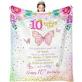 thumbnail image 1 of 10 Year Old Girl Birthday Gifts, Best 10th Birthday Gifts for Girls, 10 Yr Old Girl Gift Ideas, Cool Things Stuff Presents for Girls Age 10, Double Digits Birthday Decorations Throw Blanket 50"x60", 1 of 6