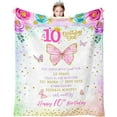 thumbnail image 1 of 10 Year Old Girl Birthday Gifts, Best 10th Birthday Gifts for Girls, 10 Yr Old Girl Gift Ideas, Cool Things Stuff Presents for Girls Age 10, Double Digits Birthday Decorations Throw Blanket 50"x60", 1 of 6