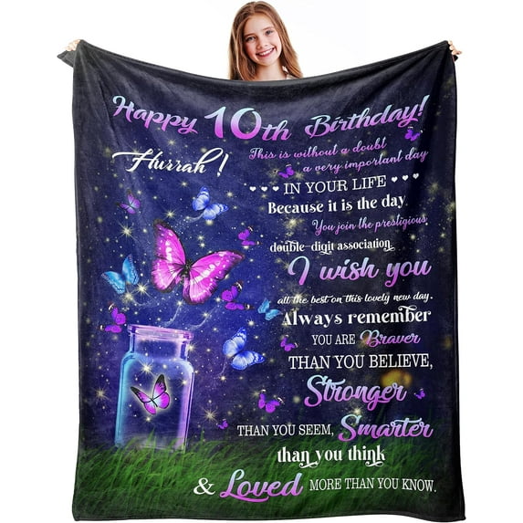 10 Year Old Girl Gift Ideas, Gifts for 10 Year Old Girl, 10 Year Old Girl Gifts, Best Gifts for 10 Year Old Girls, Birthday Gifts for 10 Year Old Girls, 10th Birthday Decorations Blanket 50"x60"