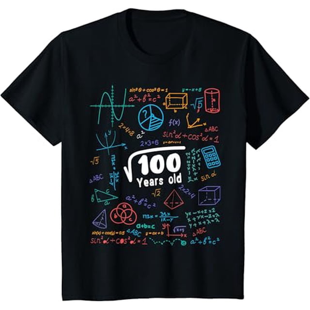 Square Root Of 100 Years Old T-Shirt - Funny 10th Birthday Math Gift Tee