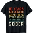 thumbnail image 1 of 10 Year Sobriety Anniversary Vintage 10 Years Sober T-Shirt, 1 of 4