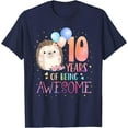 thumbnail image 1 of 10 Years Of Being Awesome Cute Hedgehog 10th Birthday Girl T-Shirt, 1 of 2