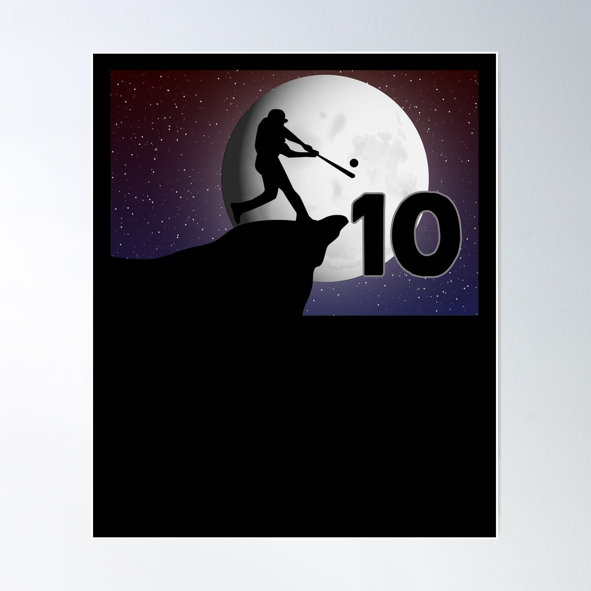 10 Years Old Baseball 10Th Birthday Baseball Player Poster Wall Art