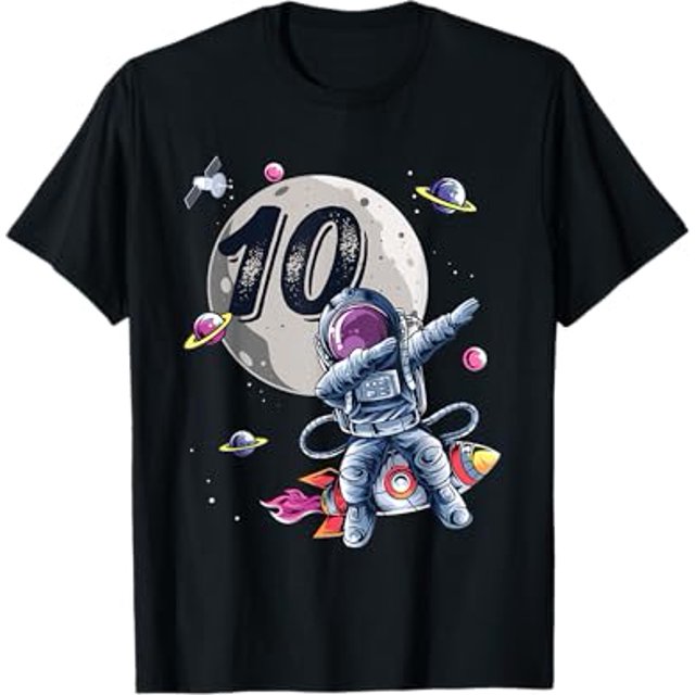 10 Years Old Birthday Boy Astronaut Gifts Space 10th BDay TShirt