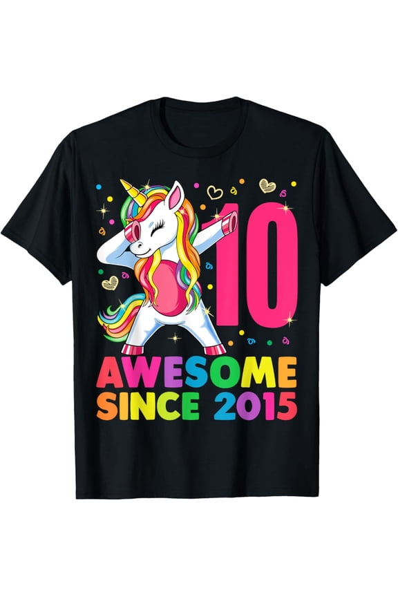 10 Years Old Unicorn Dabbing 10Th Birthday Gift Party Unisex T-Shirt S-5Xl - Best Birthday Gifts