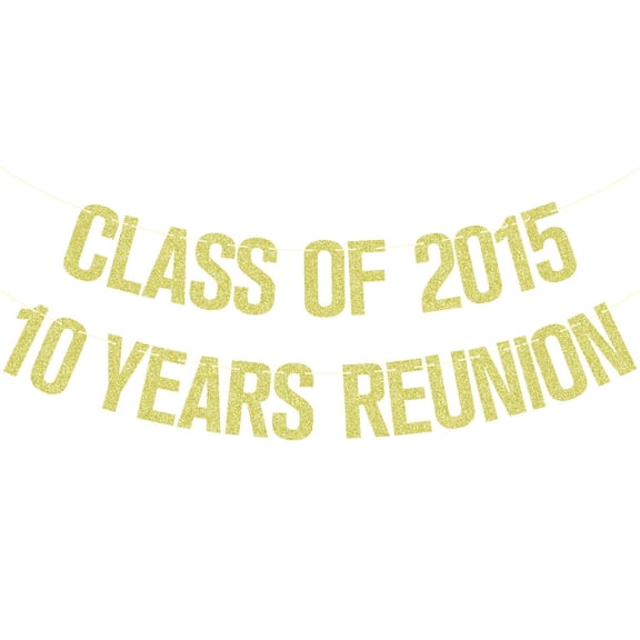10 Years Reunion Banner, Class of 2015 Sign, Cheers to 10 Years, Classmate 10th Anniversary Party Decorations Supplies